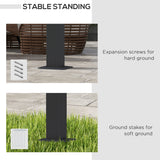 Outsunny 3 x 4m Aluminium Pergola, with Retractable Roof - Dark Grey