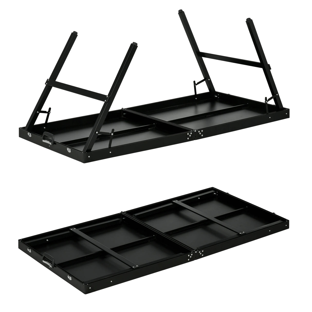 SPORTNOW 5ft Mini Table Tennis Table, Folding Ping Pong Table with Net and Aluminium Frame, Portable Ping Pong Game Set for Indoor Outdoor Use, Black