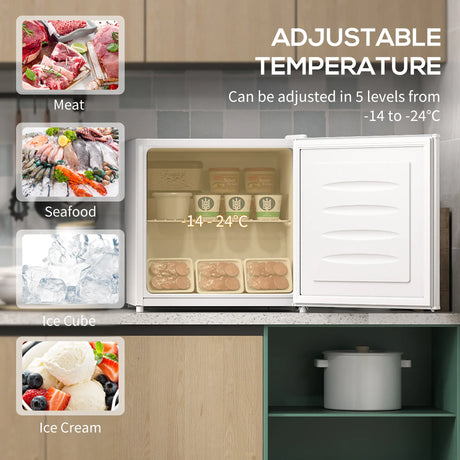 HOMCOM 35L Mini Freezer, -24 to -14 Temperature - White