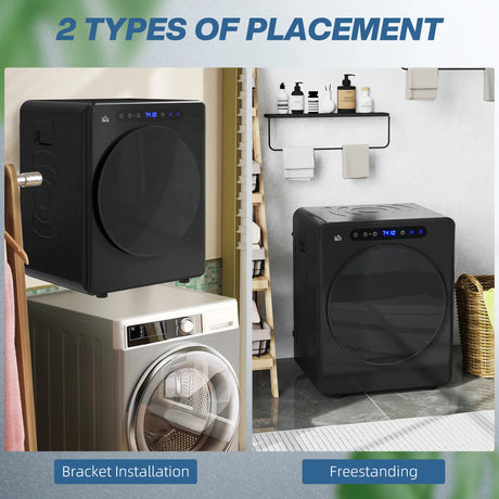 HOMCOM 4kg Compact 40-60  Tumble Dryer - Black