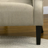 HOMCOM Upholstered Accent Chair with Rolled Arms and Wood Legs, Armchair for Living Room Bedroom, Beige