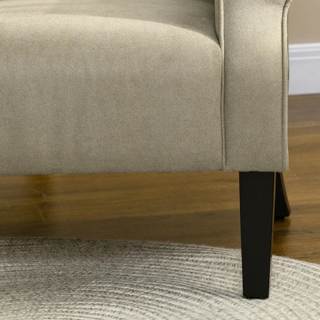 HOMCOM Upholstered Accent Chair with Rolled Arms and Wood Legs, Armchair for Living Room Bedroom, Beige