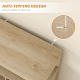 HOMCOM Small Sideboard with Drawers and Adjustable Shelf - Nature Wood Finish