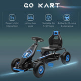 HOMCOM Kids Pedal Go Kart, with Adjustable Seat, Inflatable Tyres - Blue
