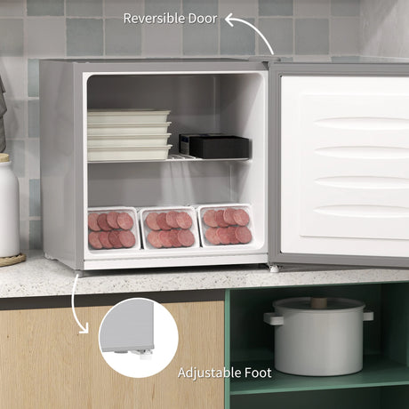 HOMCOM 35L Mini Freezer, -24 to -14 Temperature - Grey