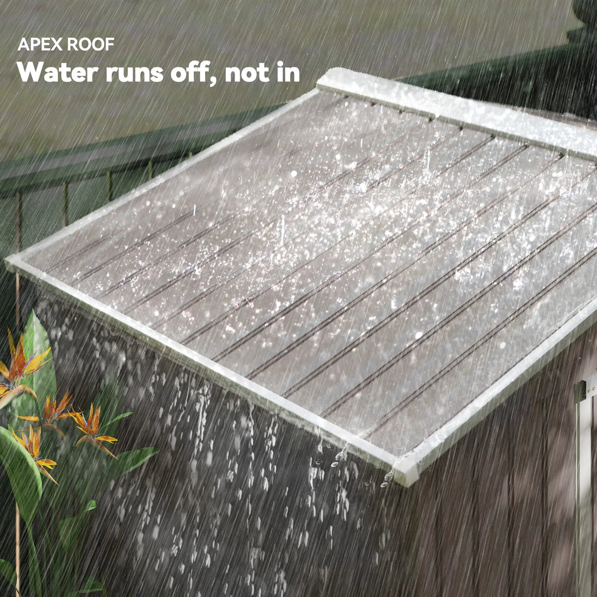 Outsunny 7ft x 4ft Lockable Garden Metal Storage Shed Storage Roofed Tool Metal Shed w/ Air Vents Steel Grey