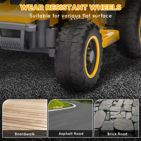 AIYAPLAY 6V Electric Quad Bike for Kids, Ride On ATV w/ Forward/Reverse, Headlights, for Ages 18-36 Months, Yellow