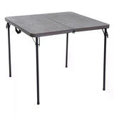 Outsunny 2.8FT Metal Portable Picnic Table Outdoor Furniture, 86Lx86Wx71.5H cm-Black/Brown