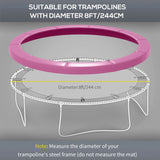 SPORTNOW 8FT Trampoline Spring Cover, Plastic Trampoline Pad Replacement with Elastic Cord, Waterproof, UV Resistant and Tear-Resistant, Pink