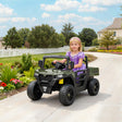 AIYAPLAY Kids Ride on Car, 12V Electric Kids UTV with Electric Dump Bed, 4-Wheel Suspension for 3-8 Years, Green