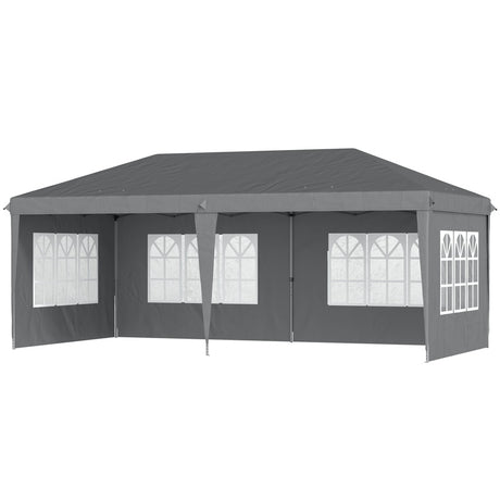 Outsunny 3 x 6m Pop-Up Gazebo, with Removable Walls - Grey