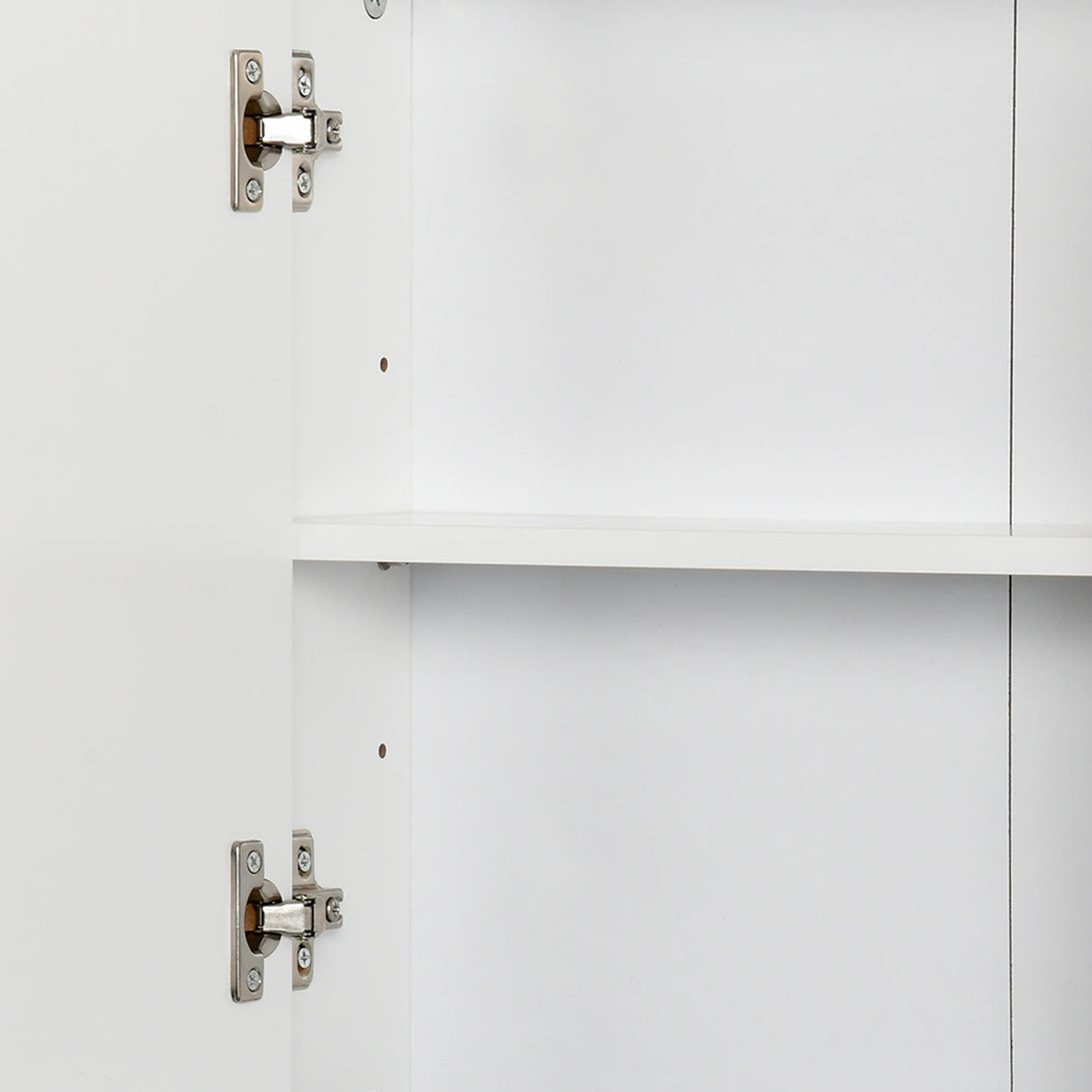 HOMCOM Bathroom Mirror Cabinet Wall Mounted Storage Shelf Bathroom Cupboard Double Door, White