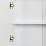 HOMCOM Bathroom Mirror Cabinet Wall Mounted Storage Shelf Bathroom Cupboard Double Door, White