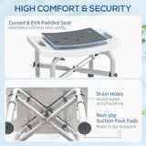 HOMCOM 44-51.5cm Aluminium Frame Shower/Bath Stool - Grey