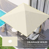 Outsunny 3 x 3(m) Gazebo Canopy Replacement, for 01-0867 - Cream