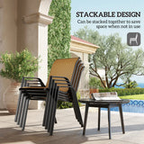 Outsunny Four-Piece Stacking Rattan Garden Seat Set - Khaki