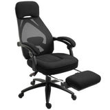 Vinsetto Office Chair with Footrest,High Back Swivel Desk Chair with Adjustable Height and Headrest for Home Office, Black