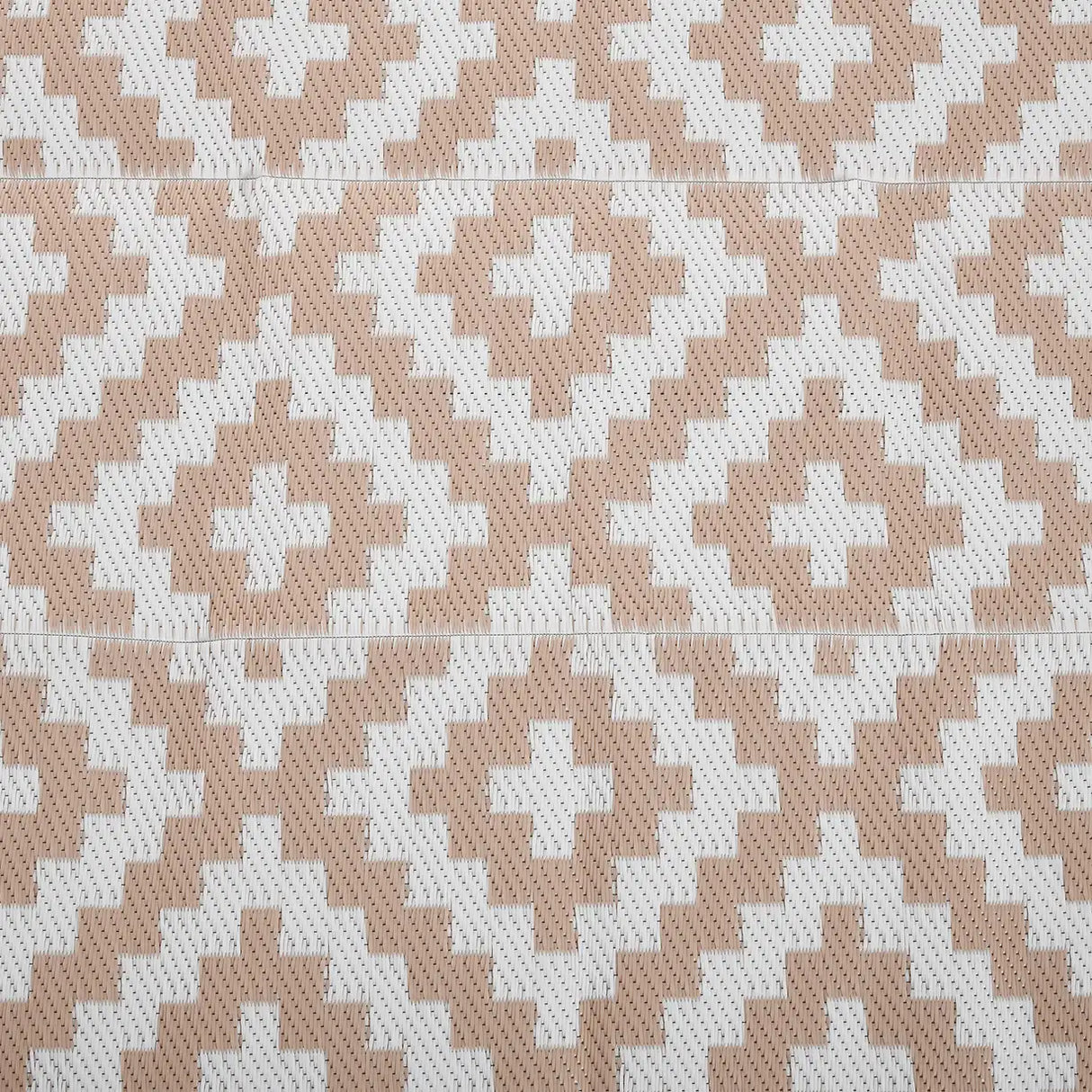 Outsunny Reversible Outdoor RV Rug, Patio Floor Mat, 274 x 182 cm Plastic Straw Rug for Garden, terrace, Beach, Camping, Coffee & White