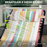 Outsunny Folding Sun Lounger Beach Chaise Chair Garden Reclining Cot Camping Recliner with 4 Position Adjustable Multicolored