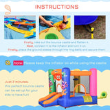 Outsunny Bouncy Castle Inflatable Basket Trampoline Slide Monster Design 180 x 250 x 175 (CM)