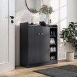 HOMCOM Shoe Storage Cabinet with Adjustable Shelves - Black