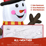 Outsunny 6FT Christmas Inflatables Snowman & Penguins with Built-in LED Lights and Flashing Projector Light, Blow Up Christmas Inflatable Decoration for Indoor Outdoor Decor, Garden
