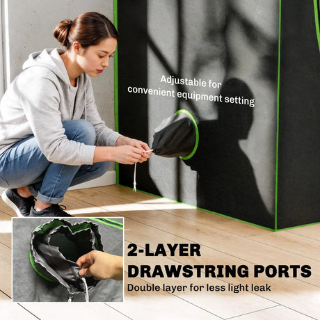 Outsunny Grow Tent 120 x 120 x 200 cm, Reflective Mylar Hydroponic Growing Tent with 600D Oxford Fabric, Observation Window, Vent, Zipper Door for Indoor Plant Growing, Black