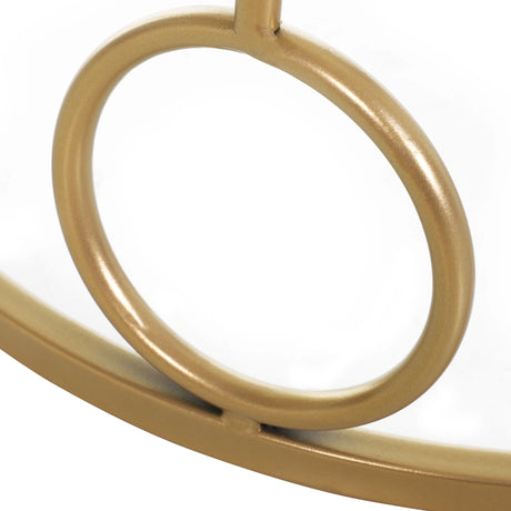 HOMCOM Nesting Round Coffee Table Set of 2 - Gold Tone