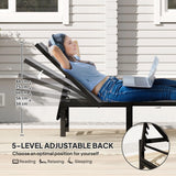 Outsunny Reclining Sun Lounger - Grey