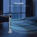 HOMCOM 31" Oscillating Tower Fan with Remote Control, 7.5H Timer, 3 Speed 3 Modes, Electric Floor Standing Cooling Fan for Home Bedroom Office, Silver