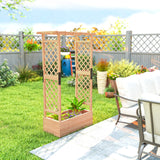 Outsunny Fir Wood 110 x 44 cm Planter and Trellis Garden Bed