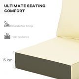 Outsunny 4 Pieces Outdoor Seat and Back Cushion Set Patio Deep Seating Chair Replacement Cushion, Beige