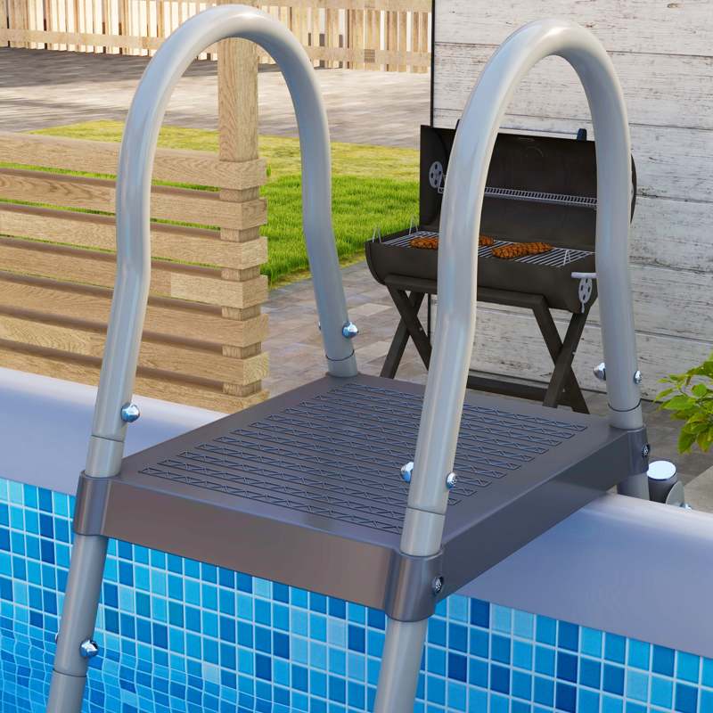 Outsunny 207 x 400cm Five-Person Above Ground Swimming Pool, with Ladder - Blue