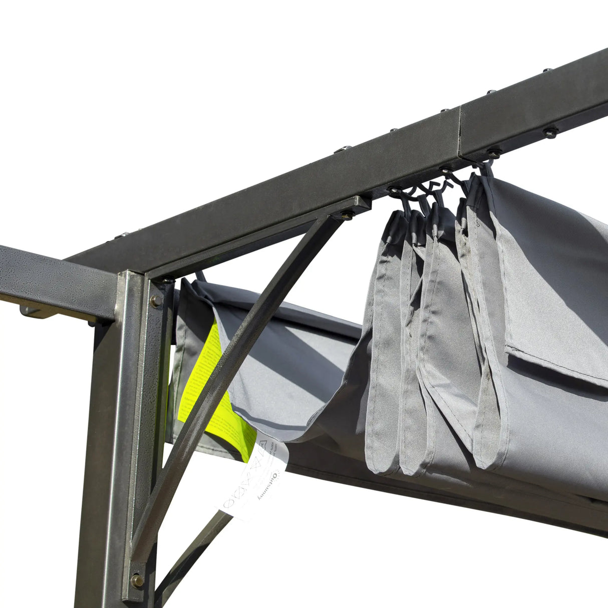 Outsunny 3 x 3(m) Metal Retractable Pergola, Garden Gazebo Metal Pergola Canopy Outdoor Sun Shade Shelter for Party BBQ, Grey