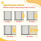 PawHut Extra Wide Dog Safety Gate, with Door Pressure, for Doorways, Hallways, Staircases - Black