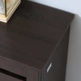 HOMCOM 5-Tier Narrow Shoe Cabinet with Adjustable Shelves - Dark Brown