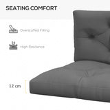 Outsunny Seat and Back Padded Pallet Cushion Set - Dark Grey