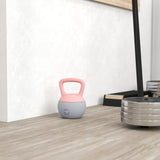 SPORTNOW 10KG Soft Kettlebell, Kettlebell with Non-Slip Handle for Home Gym, Weight Lifting, Strength Training, Pink/Grey