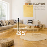 HOMCOM 1100W/2200W Space Heater with 65 Oscillation & 8-Hour Timer and Overheat & Tip Over Protection, Room Heater with 2 Heat and Fan for Bedroom, 29 inch