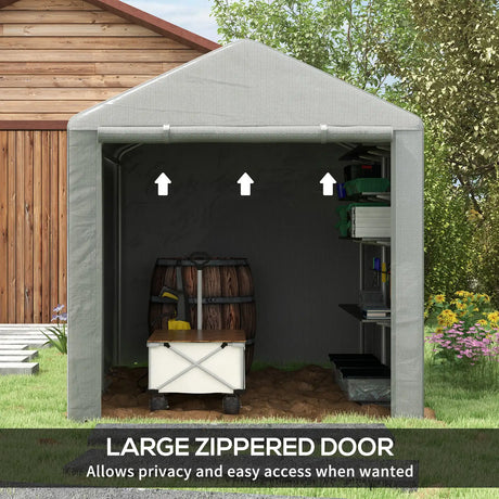 Outsunny 2.2 x 1.6 m Outdoor Storage Tent, with Accessories - Light Grey