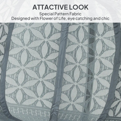 Outsunny Outdoor Double Hanging Chair with Cushion and Cup Holders, Charcoal Grey