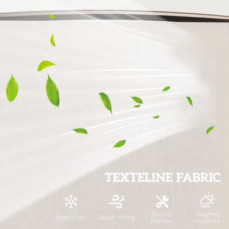 Outsunny Gliding Jack and Jill Seat, with Glass-Top Table - Brown/Beige