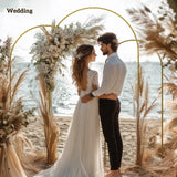 Outsunny Wedding Arch Frame Set, 2.2, 2, 1.8 m Metal Arch Backdrop Stand Set of 3, Balloon Arch Stand Set for Birthday Party, Bridal Shower, Graduation, Ceremony, Banquet Decorations, Gold Tone