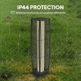 Outsunny Solar Rattan Floor Lamp, Outdoor Garden Lantern with Auto On/Off LED Lights, IP44 for Patio, Terrace, Dark Grey