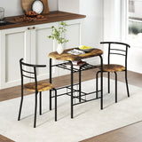 HOMCOM Three-Piece Compact Dining Set - Rustic Brown