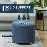 HOMCOM 40.5L Teddy Fleece Storage Ottoman - Blue