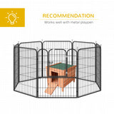 PawHut Wooden Rabbit Hutch Outdoor, Guinea Pig Hutch, Rabbit Hideaway, Cat House, Bunny Cage Small Animal House 51 x 42 x 43 cm, Natural