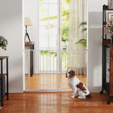 PawHut Wide Dog Safety Gate, with Door Pressure, for Doorways, Hallways, Staircases - White