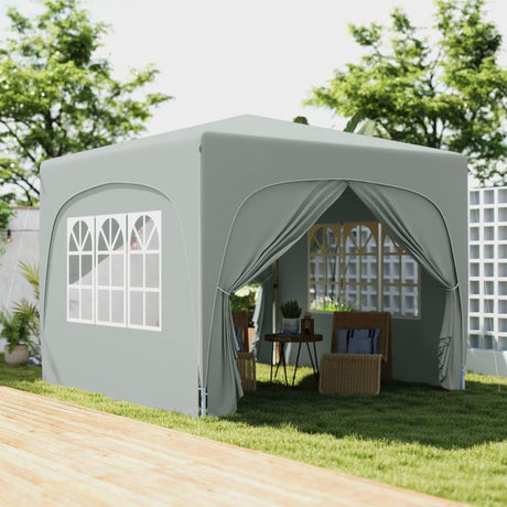 Outsunny 3 x 3m Pop-Up Gazebo Shelter, with Accessories - Light Grey