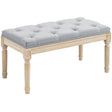 HOMCOM Vintage Wooden Bed End Bench - Light Grey